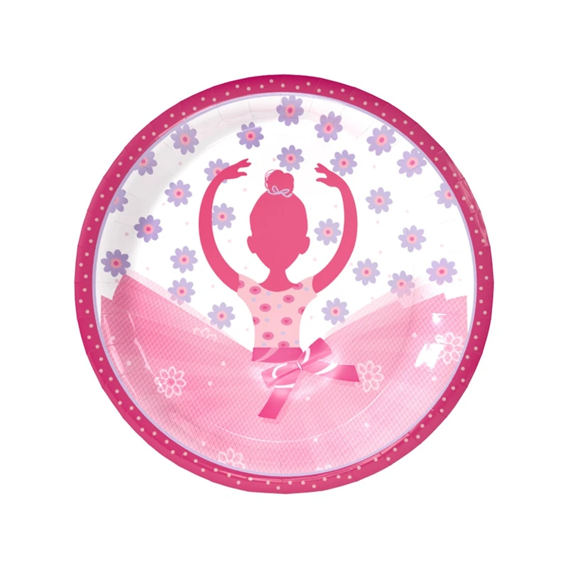 Розовый балет девушка стиль День рождения украшения Дети Девочка одноразовая