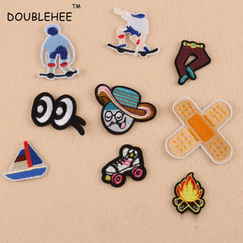 DOUBLEHEE страсть Спорт Мода Стиль патч вышитые утюжки на Патчи для одежды дизайн diy