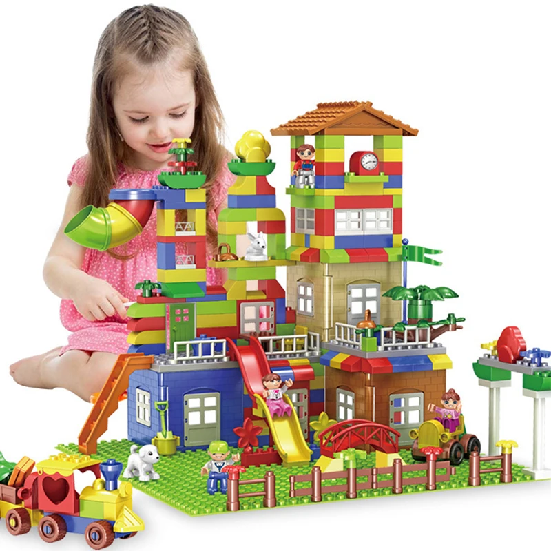 

New Scene Building Blocks Toys For children educational Gift DIY Big Size Educational Bricks Compatible with City Bricks Sets