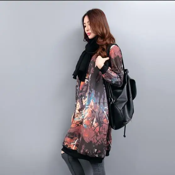 Boho 2019 Осеннее женское платье в Корейском стиле с цветочным принтом элегантные
