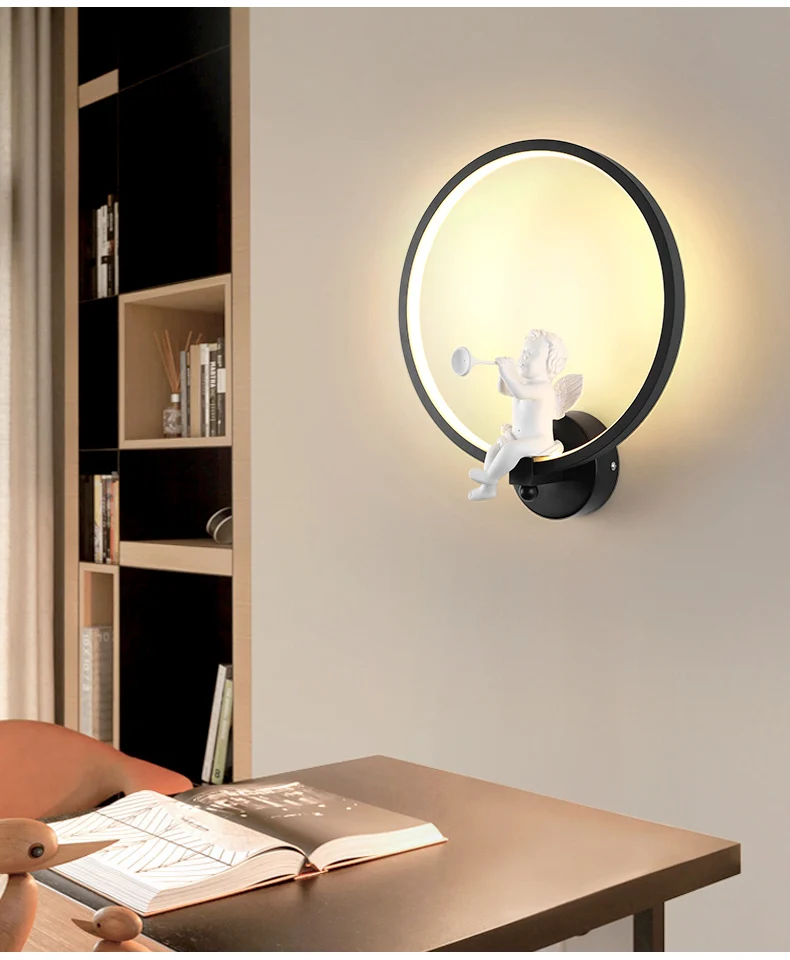 Modern Wall Lamps angel Nordic creative for living room bedroom bedside lighting bracket High-power led lustre Home Decorat