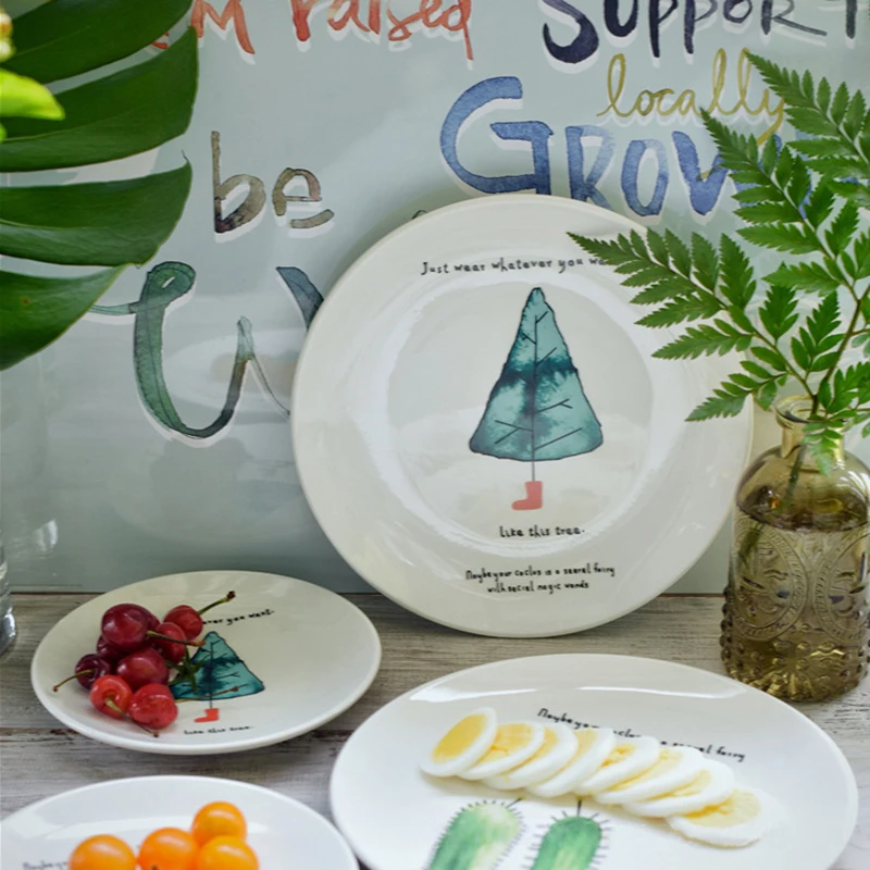 1 шт. керамическая тарелка для выпечки фруктов|Блюдца и тарелки| |