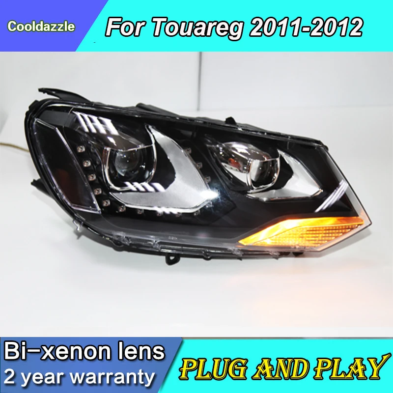 Для Фольксваген Touareg светодиодный фар линзы проектора Bi Xenon 2011 2012 2013 2014 2015 с