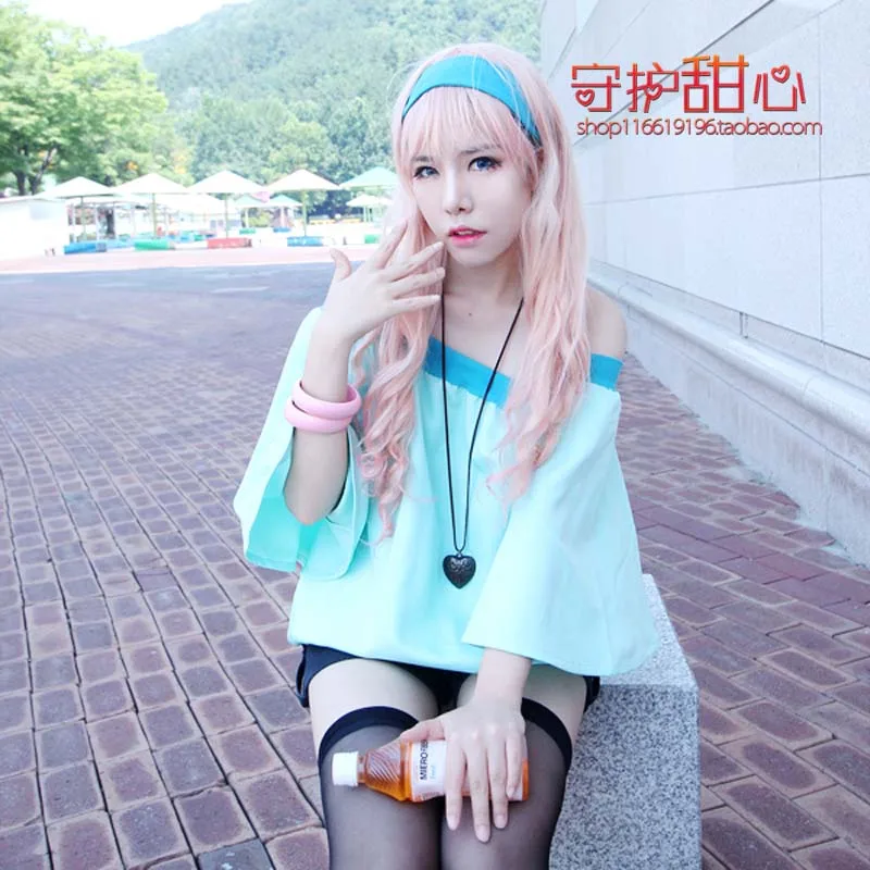 Macross F Sheryl Nome светильник зеленое шифоновое пальто и брюки Косплей Костюм с