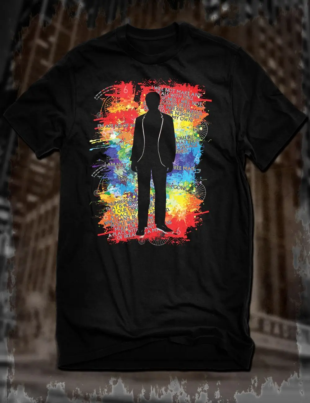

2019 Summer T Shirt New Black The Prisoner T-Shirt Number Six Patrick McGoohan The Village Tee TV