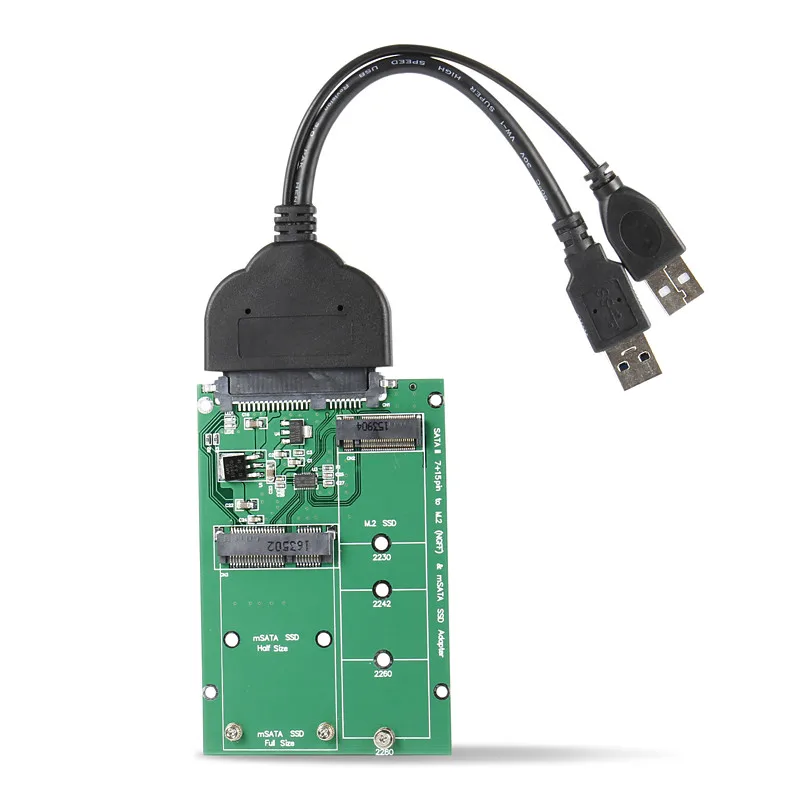 

CY NGFF Combo USB 3.0 to SATA 22pin 2.5" Hard Disk to 2 in 1 Combo Mini B/M-Key 2 Lane M.2 NGFF & mSATA SSD Adapter Converter