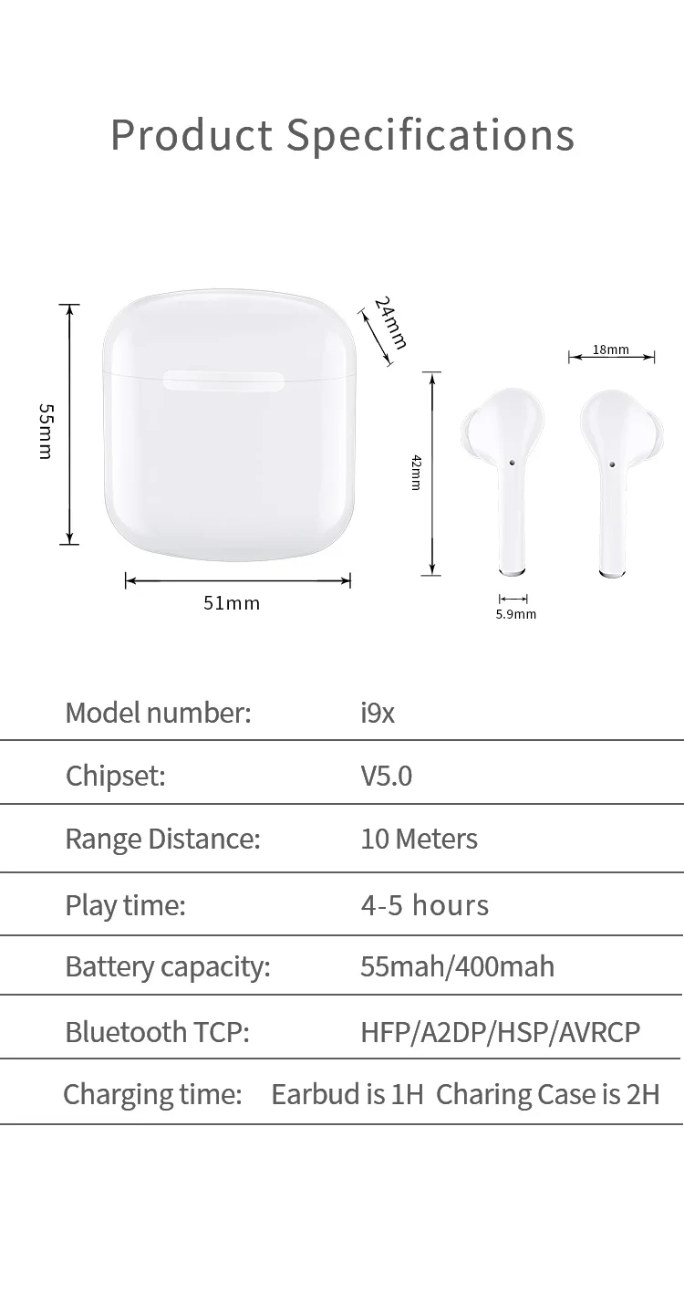 Вкладыши наушников ABDO i9x Tws настоящие беспроводные bluetooth-наушники водонепроницаемые HD стерео настоящие беспроводные наушники спортивные bluetooth 5,0