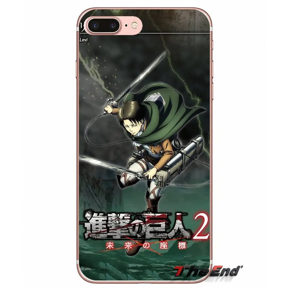 Для Apple iPhone X 4 4S 5 5S SE 5C 6 6s 7 8 плюс ТПУ прозрачная оболочка случаях аниме attack on titan