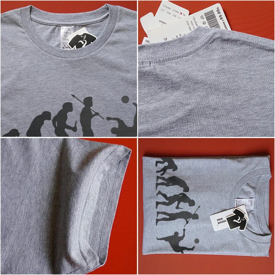 Футболка мужская с принтом эволюции футбола смешная Новинка топ для мужчин на