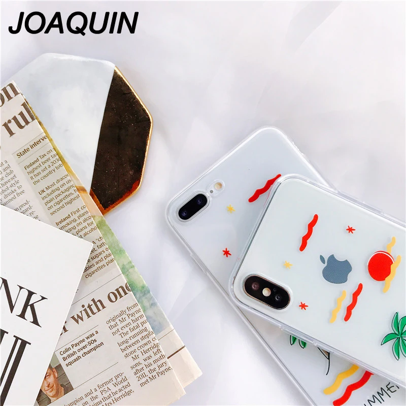 для чехла iPhone X Морской пляж закат CoCo прозрачный мягкий TPU чехлы для телефона 6 6s 7 8 7plus Летний стиль
