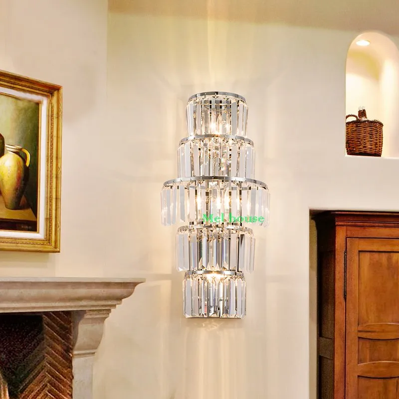 Французский теплый Хрустальный настенный светильник для гостиничного зала