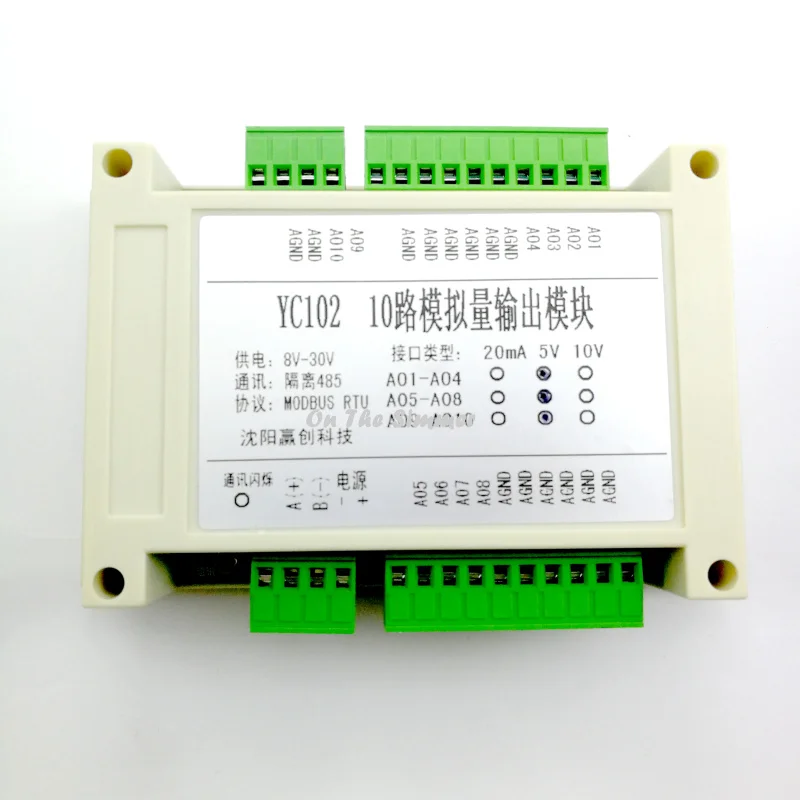 

10 analog output, 5V, 10V, 20mA, Modbus, RTU