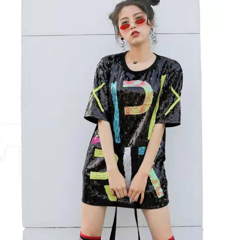 Tumblr расшитый блестками Kpop длинный женский корейский Единорог из полиэстера и