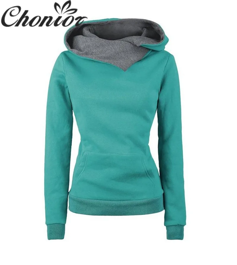 2016 Осенние женские повседневные однотонные толстовки унисекс с отворотом