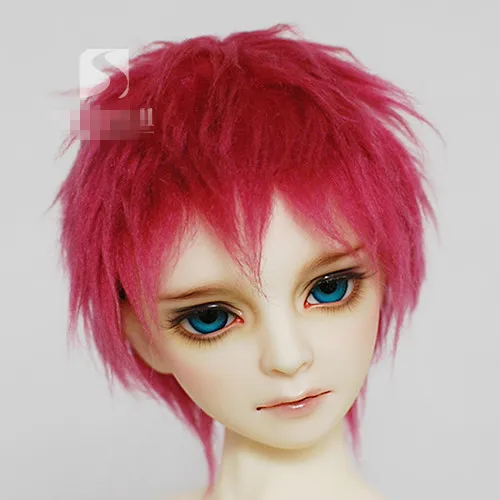 Фиолетовый красный короткий BJD кукла меховой парик для дяди 1/3 1/4 1/6 1/8 1/12 полный