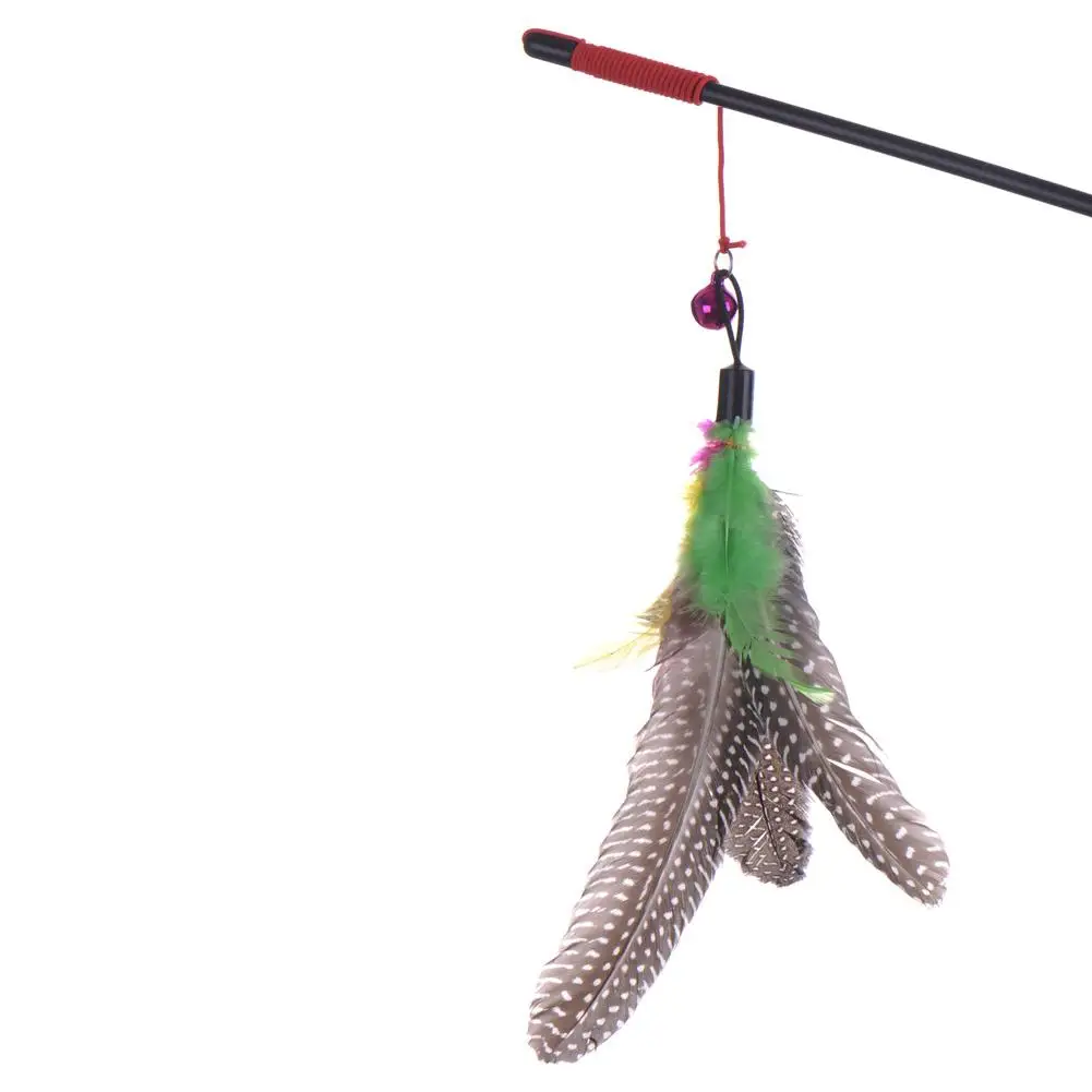 45cm Pet Cat Teaser Multi Color Bird Feather Plush Wand Catcher Stick Interactive Toys Teasing The | Дом и сад