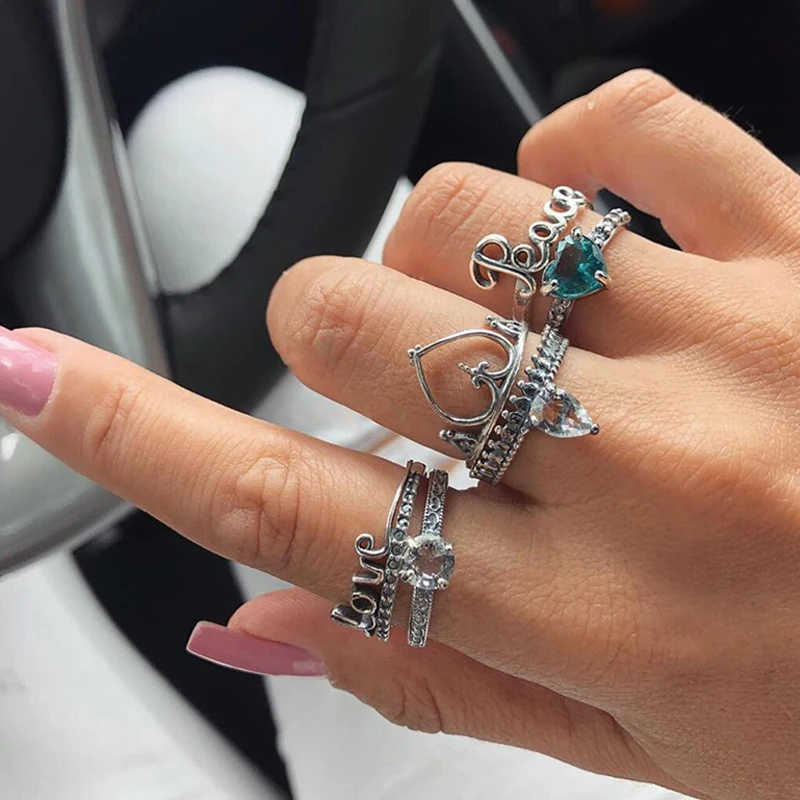 6 шт./партия с украшением в виде кристаллов принтом сердце Любовь буквы