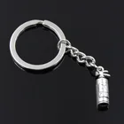 Новинка, модный мужской брелок 30 мм, металлический держатель сделай сам, винтажная цепочка, огнетушитель, пожарный 23x6x6 мм, серебряный цвет, подвеска в подарок