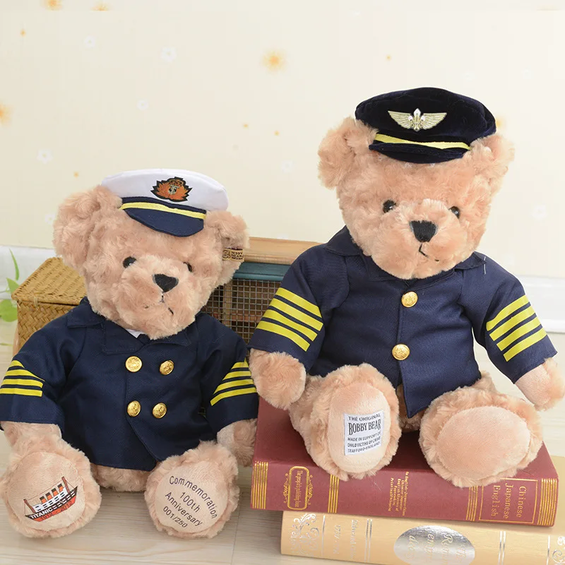 Высокое качество 1 шт. 25 см новинка милый 2 стиля пилот плюшевый мишка игрушка