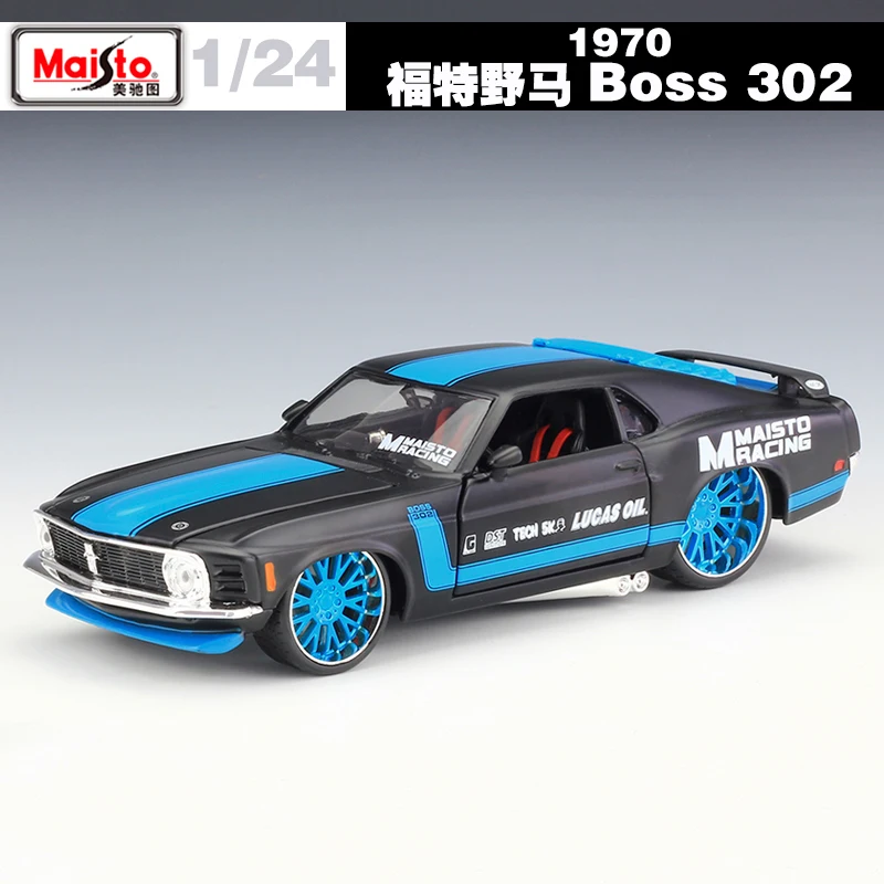 1:24 Масштаб 1970 Mustang Boss 302 металлическая литой гоночная модель в винтажном стиле