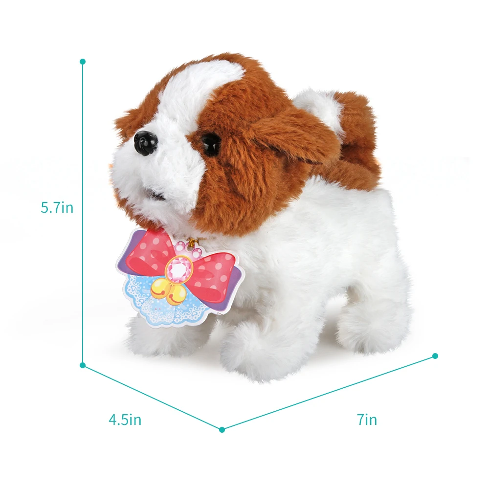 Plush Toy Kawaii Puppy Simulation Dog Doll Cartoon Animal Stand Walk Shake Gift For Girls Boys Children(Saint Bernard) | Игрушки и хобби