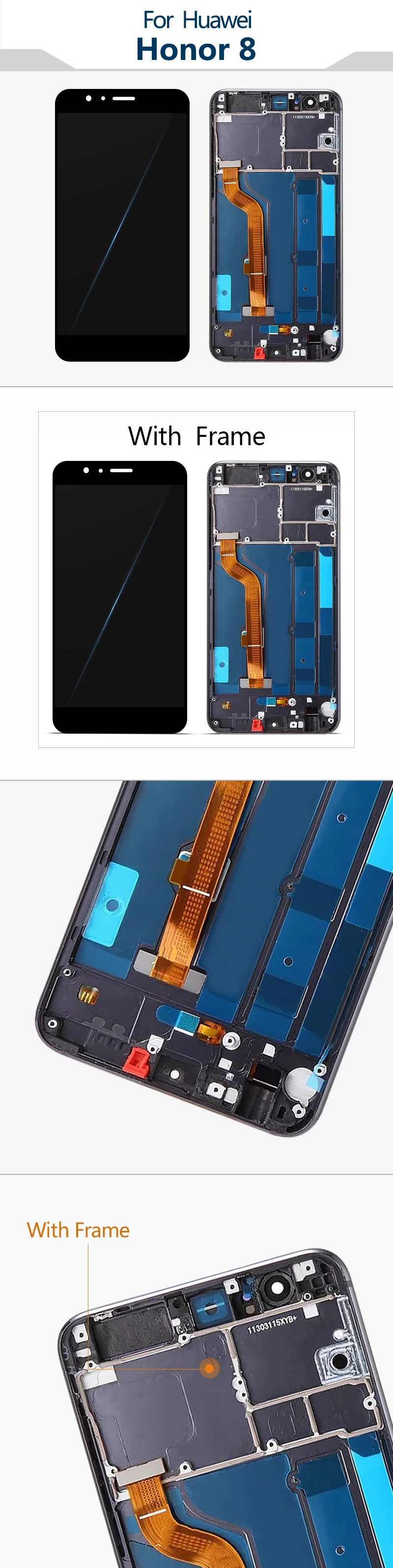 5," для huawei дисплей Honor 8 FRD-L19 FRD-L09 ЖК-экран дигитайзер дисплей запасные части для Honor 8 дисплей с рамкой