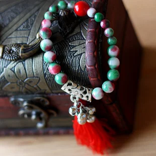 Чистый ручной работы цветной браслет с яблочным камнем новый национальный