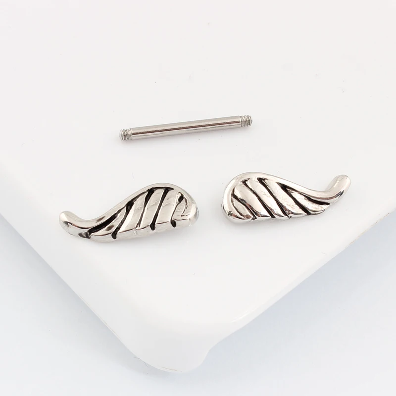 Пирсинг в розницу 2 шт./лот кольцо на соску с крыльями модный Дамский пирсинг