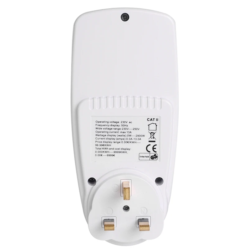 Цифровой ваттметр с вилкой Стандарта Великобритании измеритель мощности