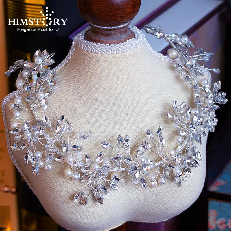 Белые жемчужные хрустальные свадебные тиары повязки для волос свадебная корона