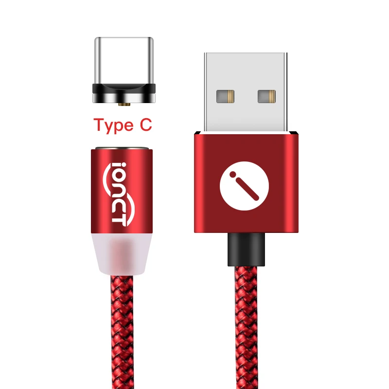 IONCT Магнитный кабель Micro USB кабель для iPhone Android type C кабель магнитное зарядное устройство Microusb USB C нейлоновый магнит Быстрая зарядка - Цвет: Red For Type C