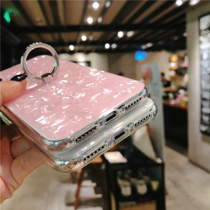 Мягкий блестящий чехол из ТПУ для iPhone 7 8 чехлы с рисунком в виде ракушки мечты X XS