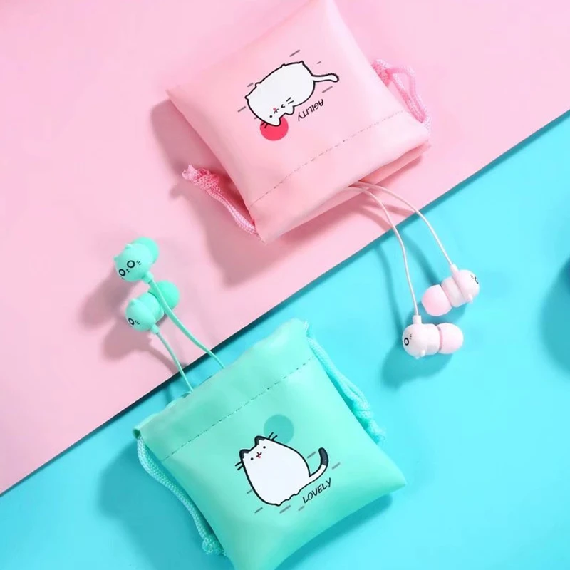 Наушники с милым мультяшным котом 3 5 мм мобильный телефон гарнитура микрофоном