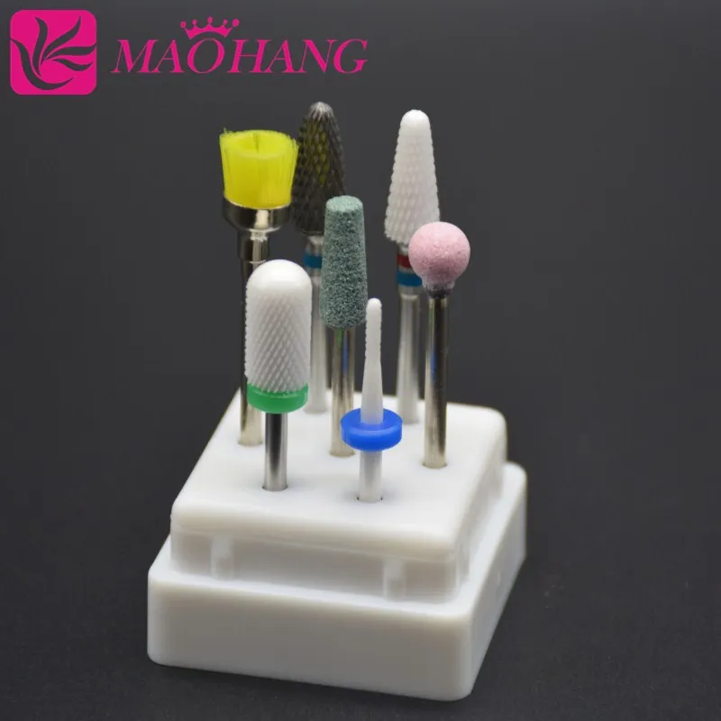 MAOHANG 7 шт./компл. керамическая насадка Карбид резак для ногтей сверла наборы