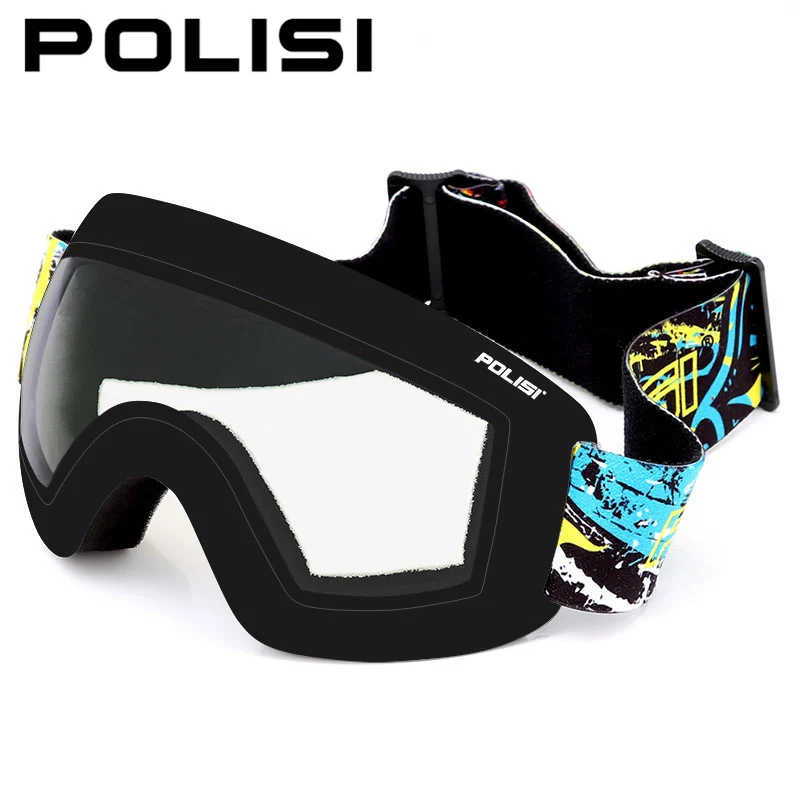 Очки полиза для зимних Лыж с УФ защитой двухслойные противотуманные линзы