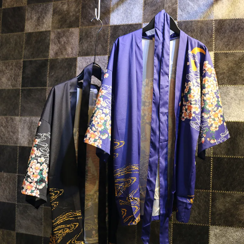 Летнее кимоно в японском стиле с принтом рыбы женская блузка рубашка харадзюку