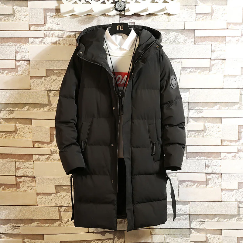 M-4XL 5XL мужская зимняя куртка с длинным капюшоном 100% зимнее пальто Мужская Толстая