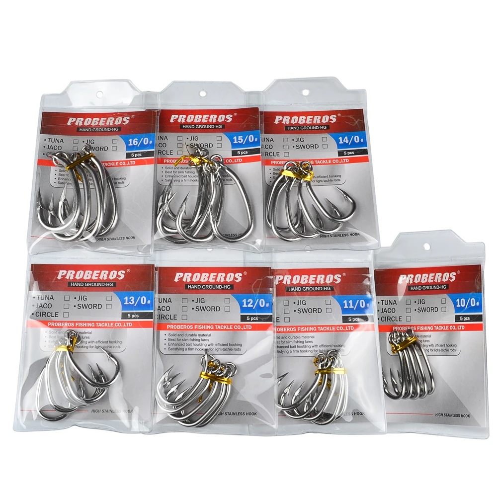 20pc PRO BEROS бренд Морской рыболовный крючок для тунца 10/0 #-16/0 # модель из нержавеющей