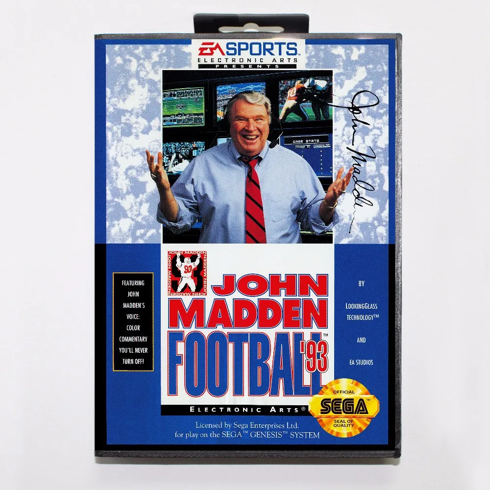 Игровой картридж John Madden Football ➓ 16 бит MD в розничной упаковке для Sega Mega Drive Genesis |