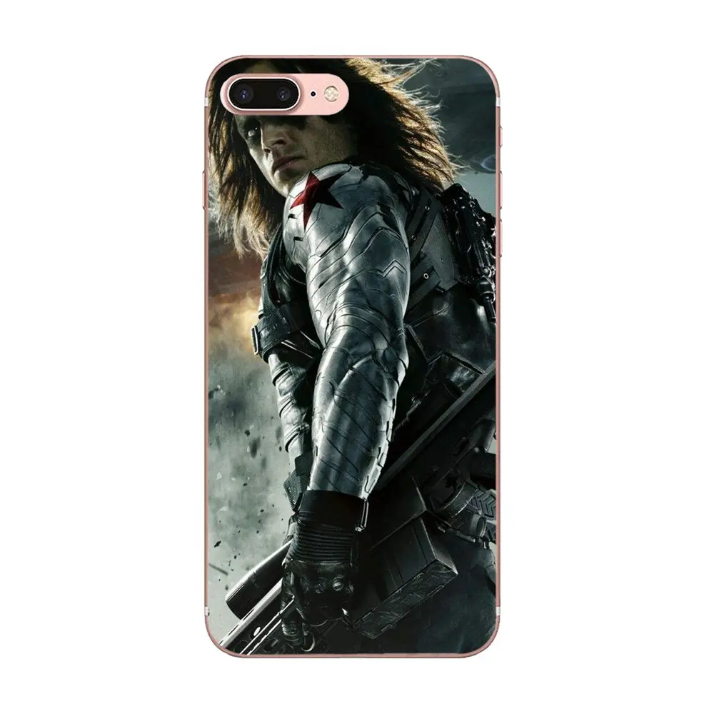 Мягкий чехол Bucky Barnes для Apple iPhone 4 4S 5 5C 5S SE 6 6S 7 8 Plus X XS Max XR
