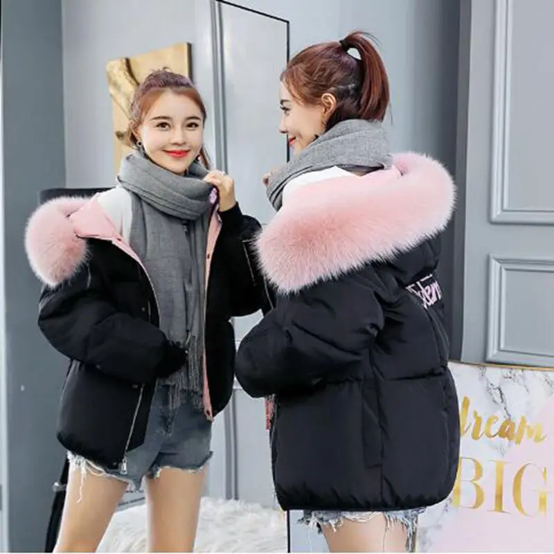 Короткие пальто и куртки Brieuces тонкая женская парка зимнее с меховым воротником