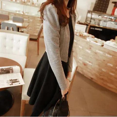 Набор 2: пиджак + Платье 2016 Новых Осенью Длинным Рукавом Элегантный Офис Партии