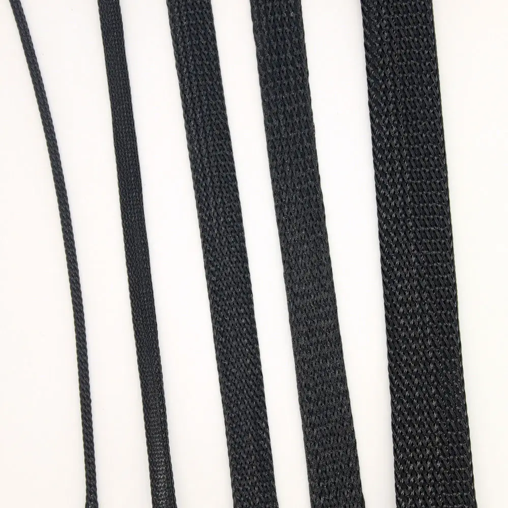 1/2 дюймовый черный плетеный расширяемый гибкий рукав ПЭТ ткацкий станок чехол |