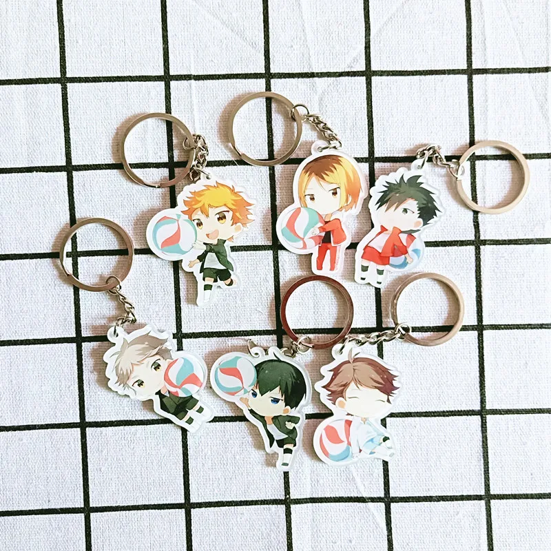 Акриловая цепочка для ключей с подвеской аниме Haikyu Nekoma школьная волейбольная