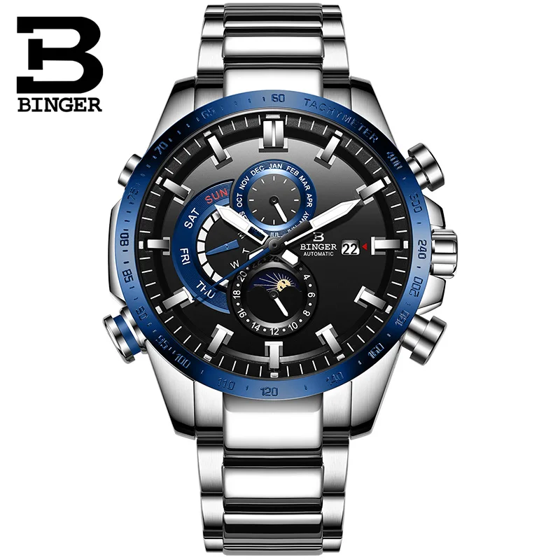 BINGER новые мужские спортивные автоматические механические часы