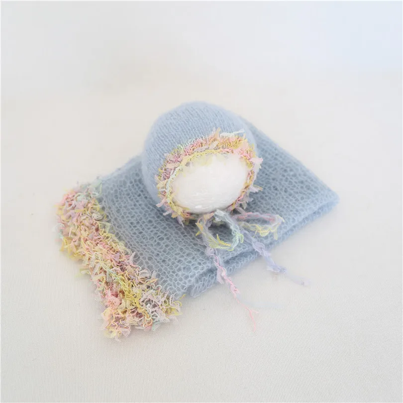 Комплект из шапки и шарфа для новорожденных вязаный крючком Пижамный головной