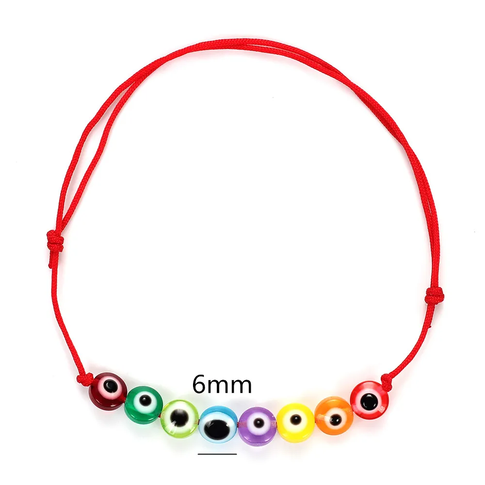 mix color 6 Lucky Eye Турецкий Дурной глаз браслеты из бисера для женщин Красочные ручной работы плетеный красный браслет ювелирные изделия EY4990 - Окраска металла: mix color 6