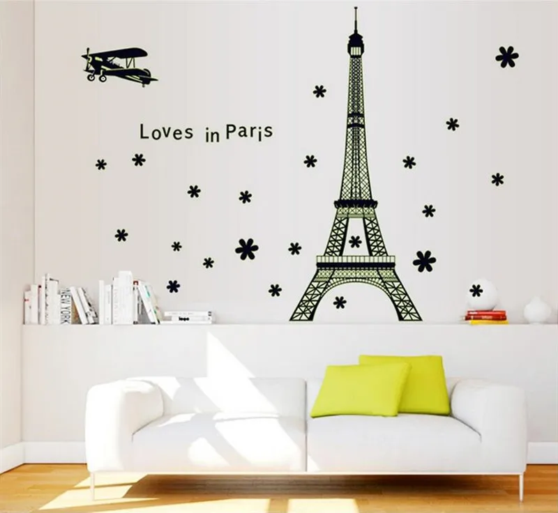 Настенная Наклейка любит в Париже Эйфелева башня флуоресцентный светящийся
