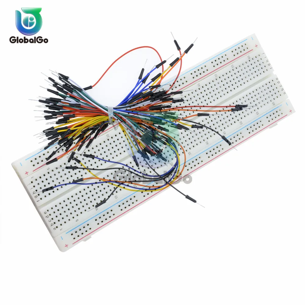 3,3 В/5 В MB102 Макет силовой модуль MB-102 830 точек Solderless Прототип хлебная плата комплект 65 гибкие перемычки провода