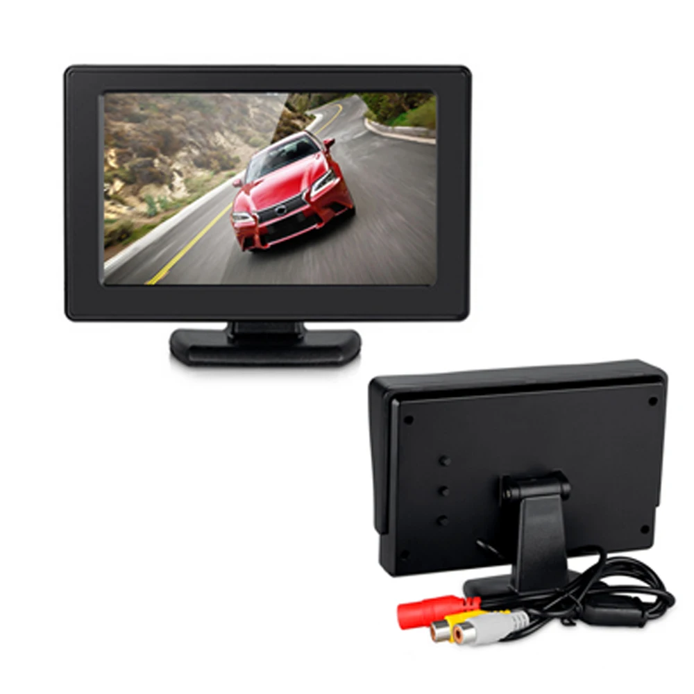 Автомобильный ЖК монитор Podofo 4 3 дюйма 2 входа для камеры заднего вида|monitor tft|auto